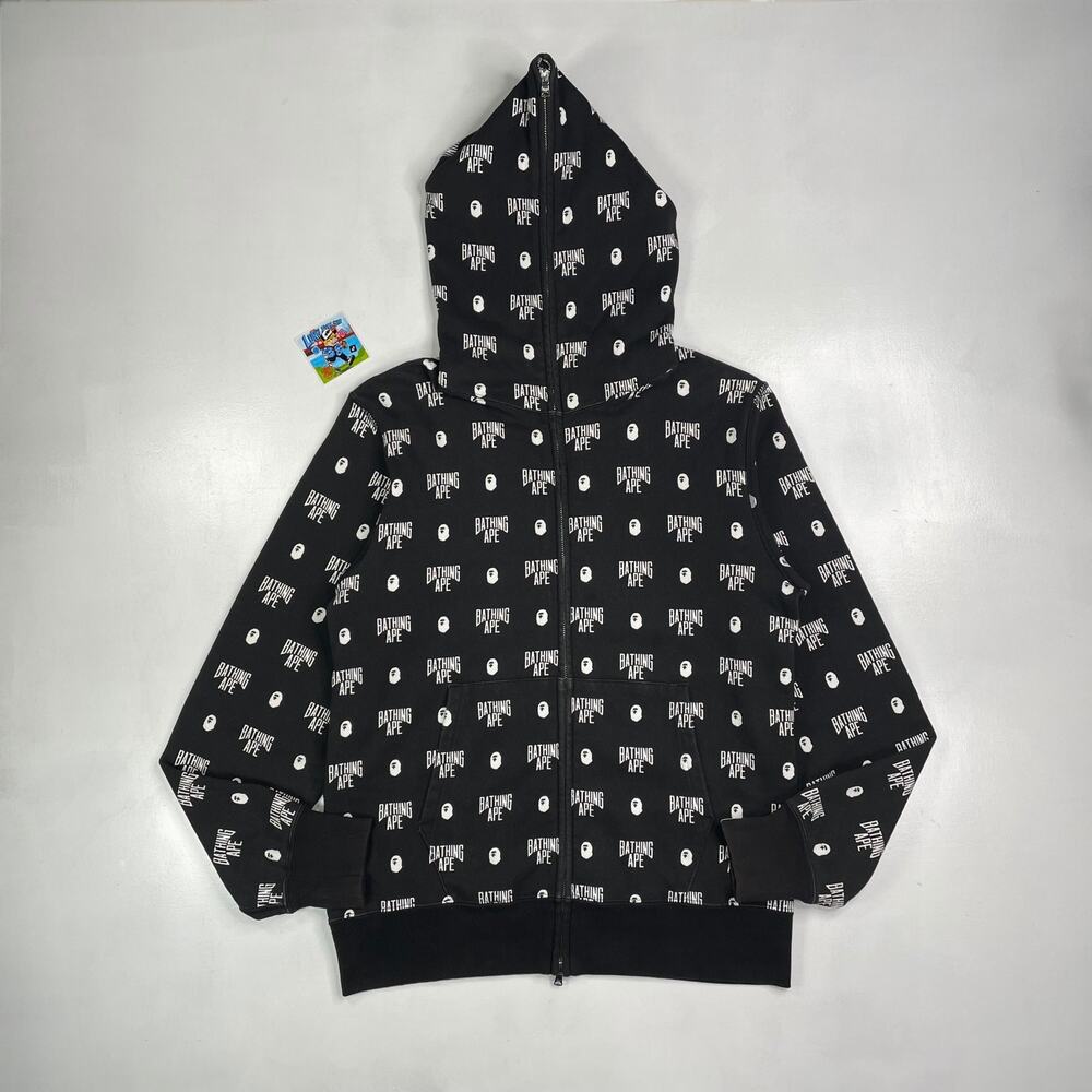 BAPE Monogram Logo Full Zip Up Hoodie